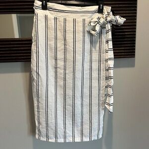 Summersalt Sarong Cotton Voile Striped White & Black 1XL / 2XL Coverup